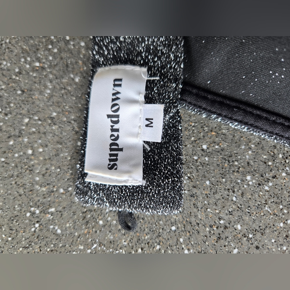 Superdown Sparkly Open Back Halter Cropped Tank T… - image 6